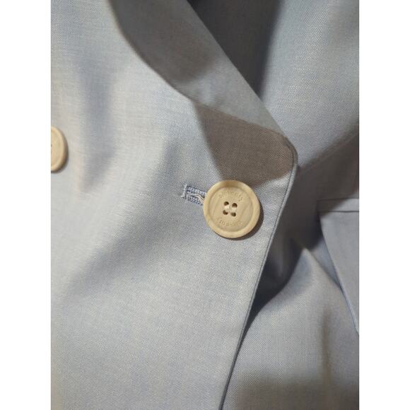 Eleventy Baby Blue Virginia Wool Blend Double Breasted Blazer - Picture 7 of 12